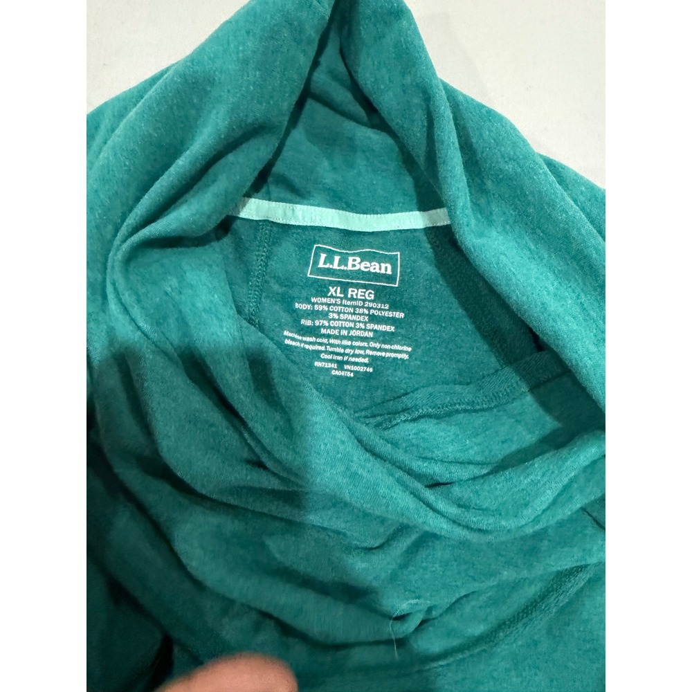 Gorpcore Women LL Bean Cowl Neck Pullover Sweatshirt XL Teal